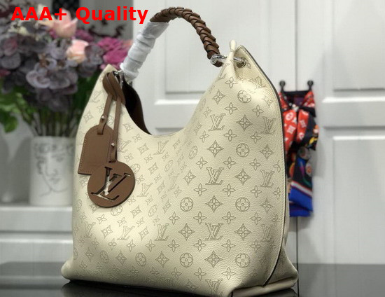 Louis Vuitton Carmel Hobo Bag in Creme Beige Mahina Perforated Calf Leather M53188 Replica